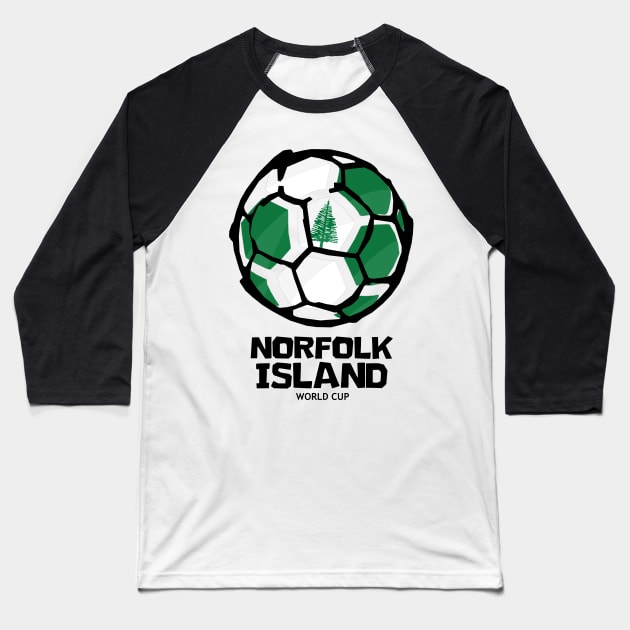 Norfolk Island Football Country Flag Baseball T-Shirt by KewaleeTee